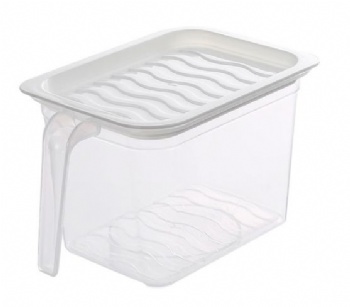  Refrigerator sealed storage egg box strap handle kitchen food stacking storage box	