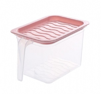  Refrigerator sealed storage egg box strap handle kitchen food stacking storage box	