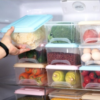  冰箱收纳盒抽屉式透明塑料保鲜盒家用透明厨房冷冻盒食品储物盒	