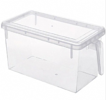  With handle kitchen fridge plastic crisper superposition sealed fruit storage box with lid	