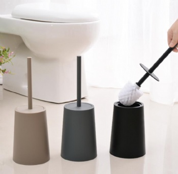  Toilet brush set with pedestal plastic cleaning long handle bathroom brush	