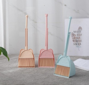 Children play plastic learn safe small soft hair broom dustpan tools combination	