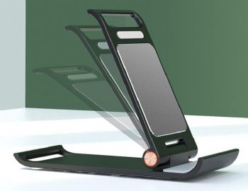  大面积硅胶防滑角可调塑料支架便携式金属懒人手机支架	