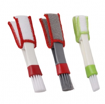  Auto interior air outlet double head dust brush keyboard cleaning brush	