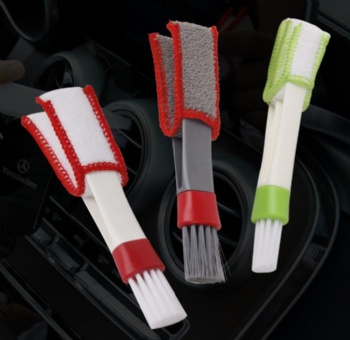  Auto interior air outlet double head dust brush keyboard cleaning brush	